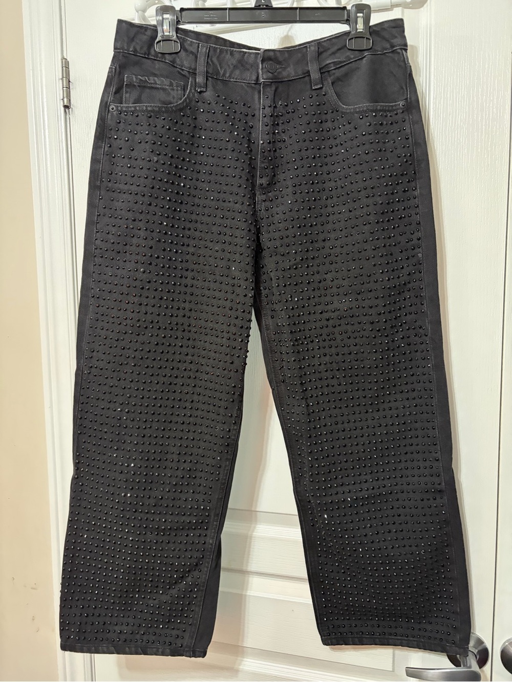 Dynamite Black Studded Relaxed Straight Mika Jeans